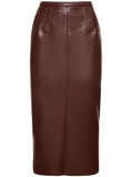 Midi pencil skirt in burgundy