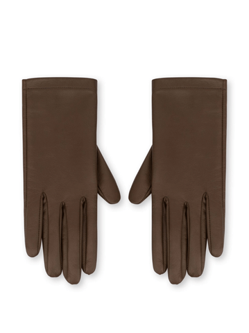 brown leather gloves