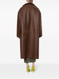 reversible long coat in brown