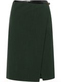 wrap midi skirt in green