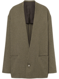 Houndstooth blazer in olive green