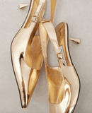 Amel 50 metallic gold slingback pumps