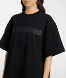 Black tone-on-tone printed logo t-shirt