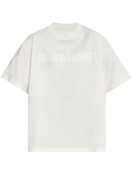 White tone-on-tone printed logo t-shirt