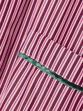 Velvet-trimmed striped cotton-poplin shirt