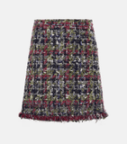 Wool-blend tweed miniskirt