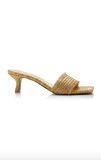 Ada Metallic-Straw Sandals in gold