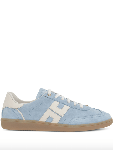 Blue suede sneakers