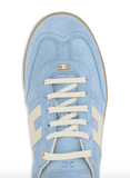 Blue suede sneakers