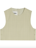 crew-neck vest in light green