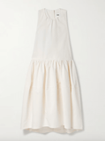 White poplin midi dress