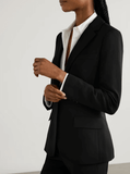 crepe blazer in black