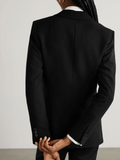 crepe blazer in black