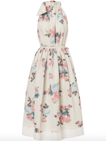 floral-print halterneck dress