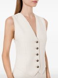 V-neck raw-cut waistcoat