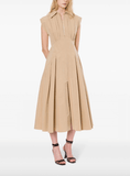 zip-up sand beige dress