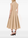 zip-up sand beige dress