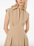 zip-up sand beige dress