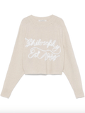 logo-embellished sweater in beige