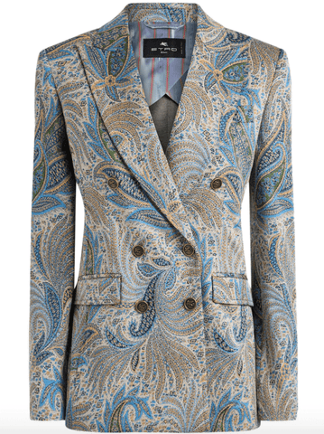 paisley-jacquard blazer