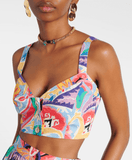 Printed cotton crop top