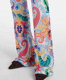 Paisley high-rise flared pants