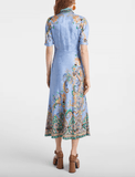 Paisley satin midi dress