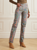 Printed straight-leg jeans