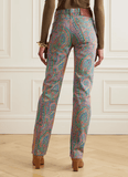 Printed straight-leg jeans