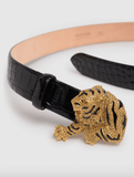 Roar embossed leather belt