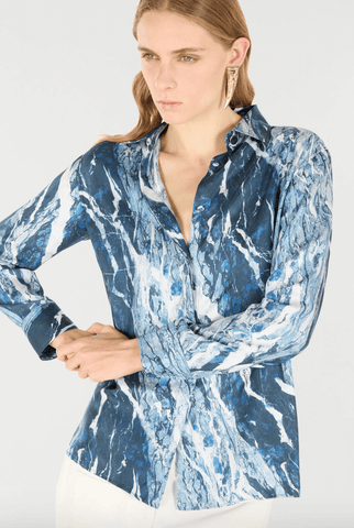 Marble-Print Shirt