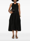 Black poplin midi dress