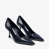 Sambuco Shiny Croc Embossed Leather Pumps