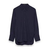 Joe silk crêpe de chine blouse in navy blue