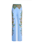 Floral silk crêpe de chine wide-leg pants