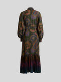 Long dress with degradé paisley motif