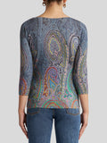 Paisley print knit sweater