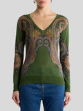 Silk and cashmere sweater with v-neck