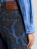 Wide-leg jeans in stretch cotton denim