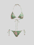 Printed triangle bikini