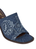 Paisley denim sandals