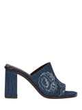 Paisley denim sandals