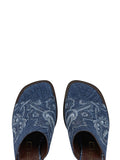 Paisley denim sandals