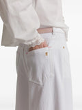 Dyed Denim Trousers in white