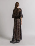 Lace evening dress with sequins