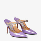 Bing 100mm crystal-embellished mules in lilac