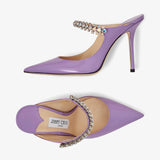 Bing 100mm crystal-embellished mules in lilac