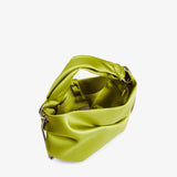 Bonny satin tote bag in lime green