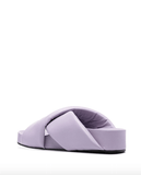 crossover-strap slip-on sandals purple