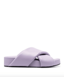 crossover-strap slip-on sandals purple